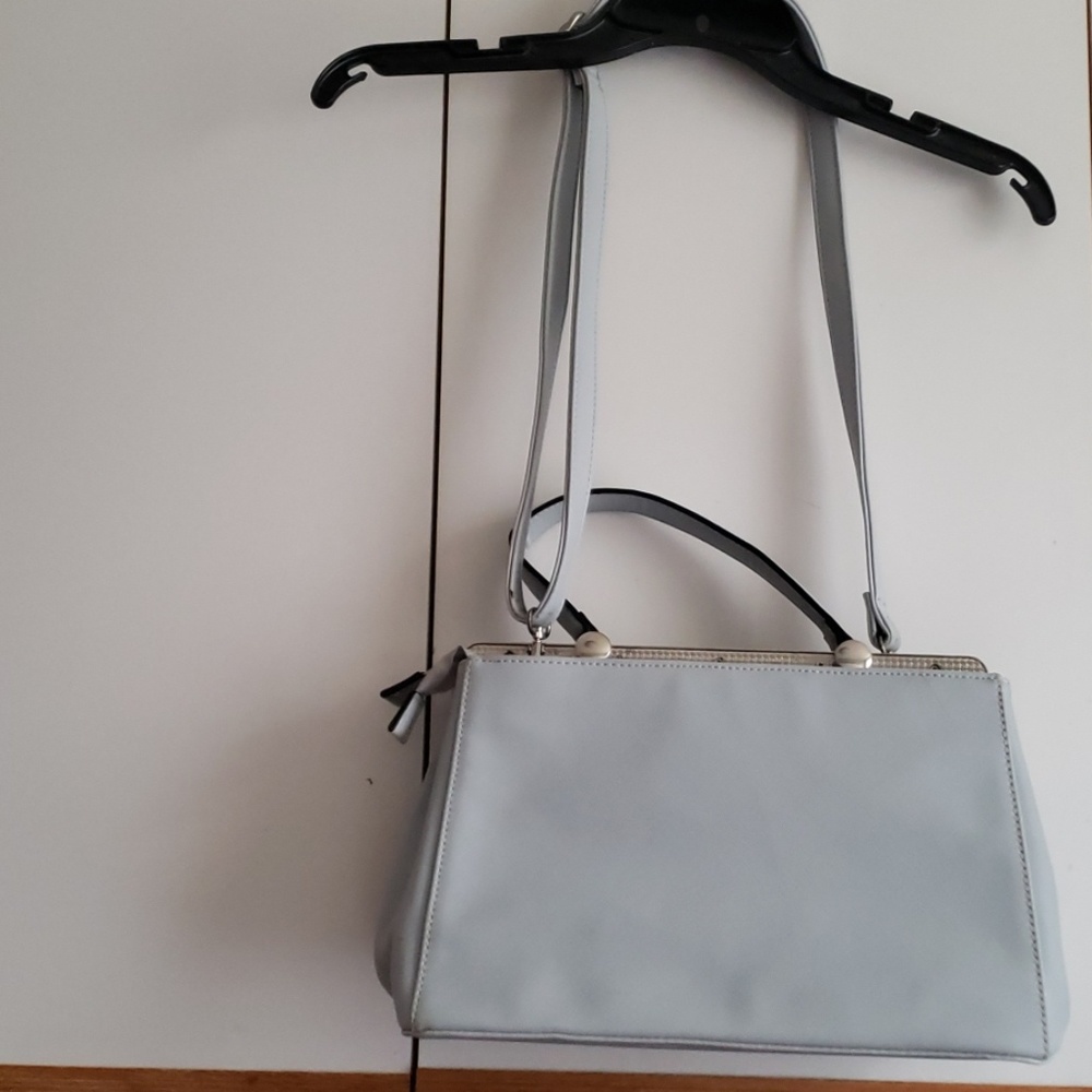 Catherine's Malandrino Blue/Gray Crossbody Satchel - Picture 2 of 8
